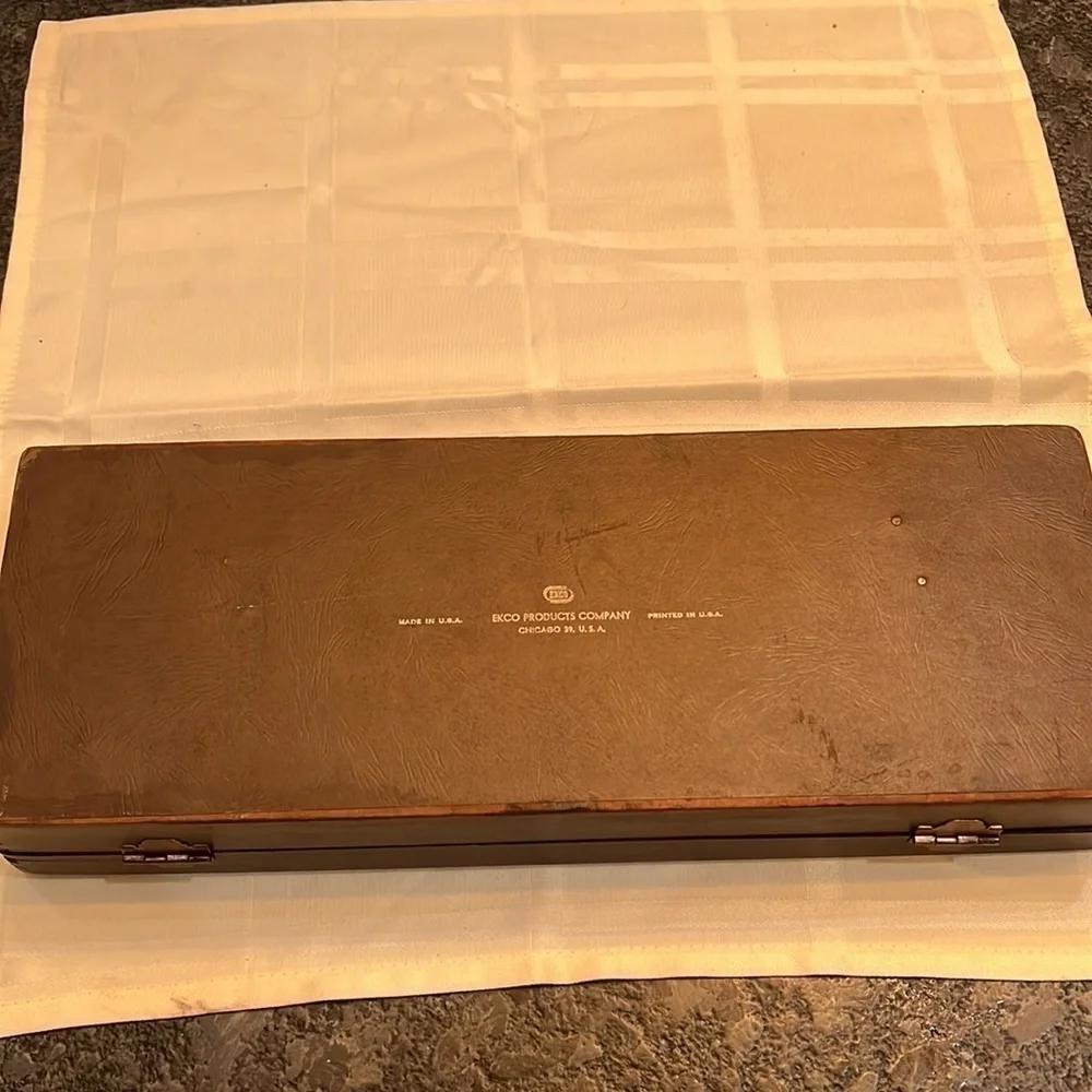 Vintage Flint Bakelite 3 Piece Carving Set in Original Wood Box